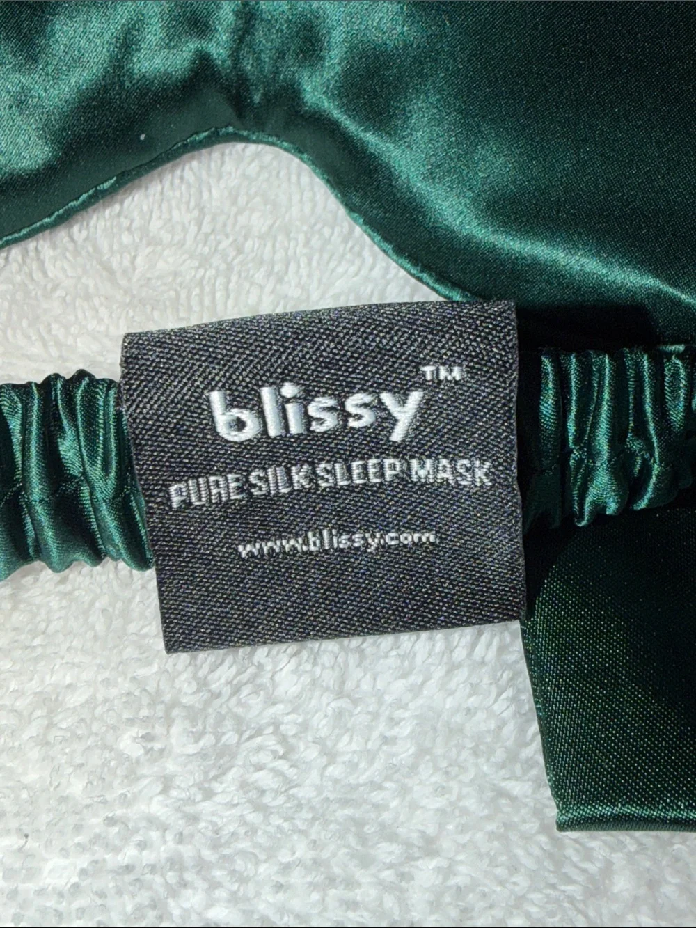 Blissy Emerald Green Pure Silk Sleep Mask with Matching Pouch & Box